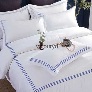 Ensembles de literie 1set Luxury 100% Egypte Cotton Gris 5 étoiles Hôtel Pure Satin Strip Lit Ligne de couette Fiche de couverture 3 / 4pcsvaiduryd