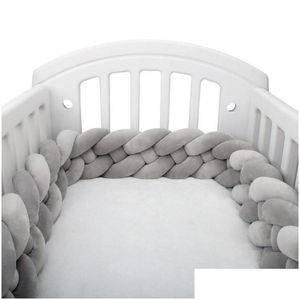 Ensembles de literie 2M bébé pare-chocs lit tresse noeud oreiller coussin couleur unie pour bébé berceau protecteur lit chambre décor livraison directe enfants Dhr23