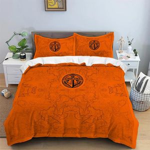 Ensembles de literie 3 pièces Matte Polyester Tissu Skin Friendly Friends confortable CHARD BRUN surface Ocean Carte Imprimé Ship Anchor Logo