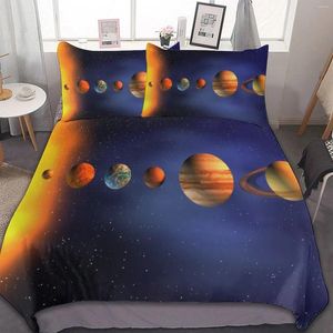 Juegos de cama Juego de 3 piezas (1 funda nórdica 2 fundas de almohada) Estilo del sistema solar 86 