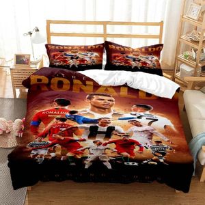 Ensembles de literie 3D Imprimer Football Star CR7 Ensemble Garçons Filles Twin Queen Taille Housse de couette Taie d'oreiller Lit Enfants Adulte Maison Textileextile