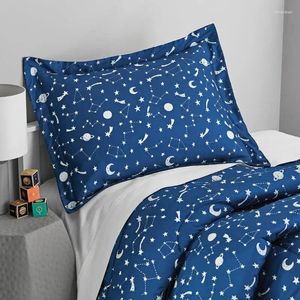 Conjuntos de ropa de cama Juego de edredón de 5 piezas que brilla en la oscuridad con luz de cadena adicional Twin Pink Cow Print Cama completa Fundas de edredón Fo