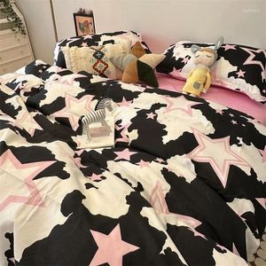 Juegos de ropa de cama para bebés para niños set de oso bordado cuna cuna algodón de algodón nórdico coreano sábado de almohada