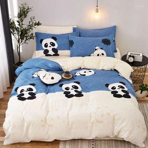 Ensembles de literie Blue Panda Printing Set Duvet Tip de couverture de couette Base d'oreiller en quatre pièces B31