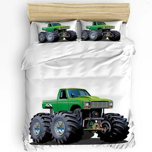 Conjuntos de ropa de cama Juego de coches de carreras de dibujos animados 3 piezas Niños Niñas Funda nórdica Funda de almohada Niños Adultos Edredón Cama doble Textiles para el hogar