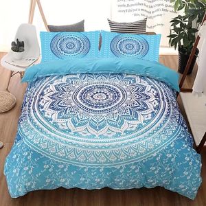 Conjuntos de ropa de cama Impresión digital de gran formato Patrón de estilo bohemio Funda nórdica y funda de almohada Juego de 2/3 piezas Decorativo para dormitorio