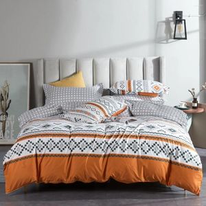 Juegos de ropa de cama juego de cubierta de edredón naranja y blanco boho gris negro geométrico reversible colcha chicas chicas adolescentes edredón