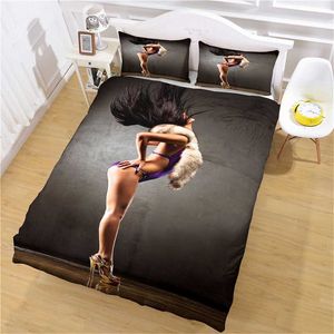 Conjuntos de ropa de cama Elegante funda nórdica Textiles para el hogar Sexy Chica de tacón alto Tamaño completo Lujo Adulto Moda Calidad Diseñador Personalizado Impreso Ropa de cama