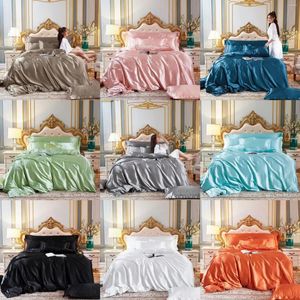 Sets de ropa de cama elegante imitación de satén