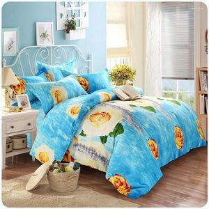 Ensembles de literie à style européen 3d Rose Flower Set Textile Butterfly Wholesale El Double Girls Bed Cover