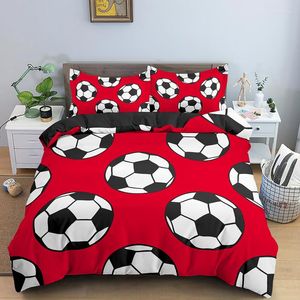 Juegos de ropa de cama Funda nórdica de fútbol Edredón de fútbol de microfibra Juego temático de pelota deportiva 3D Twin Full King para niños Adolescentes Habitación para adultos