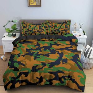 Ensembles de literie ensemble de literie Camouflage vert soldat doux décor de chambre avec étui ensemble de housse de couette taille unique