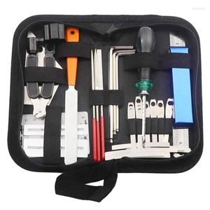 Ensemble de literie Kit d'outils de réparation de maintenance de guitare outils de chaîne d'organisateur d'action sèche à mesurer les fichiers de décors de clés hexagonales nager