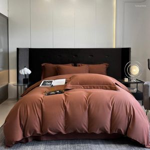 Juegos de ropa de cama Juego de algodón cepillado de alta calidad Funda nórdica Sábana Fundas de almohada