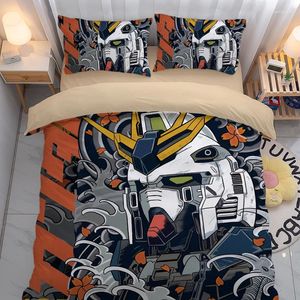 Conjuntos de ropa de cama de dibujos animados japoneses de hasta cuatro piezas Robot Warrior Estudiante Dormitorio de una cama individual tres colchas de colchas