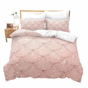 Ensembles de literie sirène échelle housse de couette luxe géométrique ensemble de literie pour garçons filles adolescents chambre décor pétoncles peau de reptile housse de couette Z0612