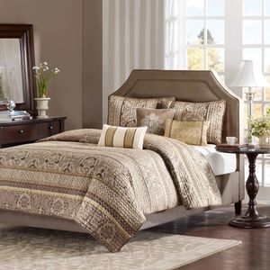 Ensembles de literie Mirage 6 pièces Jacquard matelassé ensemble de couvre-lit marron or couvre-lit sur le lit Plaid Full Queen couvre-lits pour couverture Double 231128