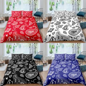 Juegos de cama Paisley Bandana Printed 2 3pcs Juegos de fundas nórdicas con funda de almohada Colcha de lujo Individual Full Queen King Size 230609