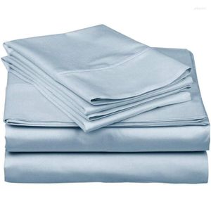 Juegos de cama Juego de sábanas de algodón egipcio puro 1 pieza Sábana plana equipada con banda elástica Funda de almohada 1000TC 4 piezas Funda de cama
