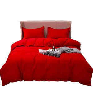 Conjuntos de ropa de cama Juego de funda nórdica roja Twin Full Queen Habitación de invitados Acogedora microfibra Adultos Ropa de cama Edredón Ropa de cama 231009