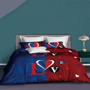 Conjuntos de ropa de cama Juego de ropa de cama de mariposa de corazón romántico para pareja Decoración de boda Funda nórdica Ropa de cama doble Impresión reactiva