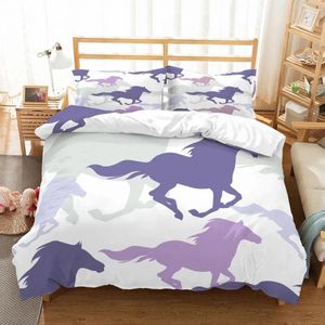 Juegos de ropa de cama que corren el juego de tapa de la cubierta de núveto estampado en animales cubiertas de almohadas