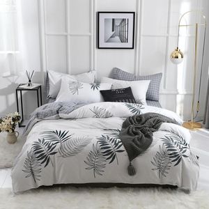 Ensembles de literie ensemble pur coton mode fleur usage familial feuille housse de couette taie d'oreiller complet double simple reine chambre linge de lit