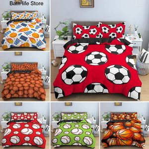 Conjuntos de ropa de cama Sports Balls Divet Cover Single King Soccer Basketball Edredón de edredones Set para niños para niños Adultos para adultos