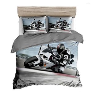 Juegos De Ropa De Cama Juego De Motocicleta De Coche Deportivo Impreso Funda De Edredón 3D Lino Cama De Niños Edredones De Cama Personalizado (SIN Juego De Sábanas)