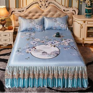 Juegos de cama Summer Dedicated Home Textile Bedding 3pcs / set1Bed Skirt 2pcs Funda de almohada Wind Jacquard Bohemia Bed Sheet F0521 230427