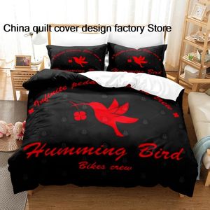 Juegos de cama de cama de viento juego de aves anime anime de tres piezas para niños adultos dormitorio nuvetcover 3d 01