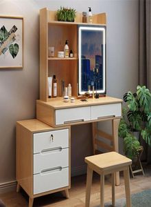 Muebles de dormitorio Tocador nórdico de madera maciza, mueble de almacenamiento, moderno, minimalista, ligero, de lujo, con cerradura, pequeño, m2897498
