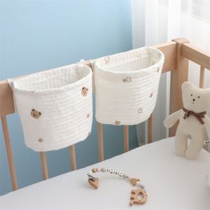Bedside Storage Bag Baby Crib Organizer Hanging Bag for Dormitory Bed Bunk Hospital Bed Rails Book Toy Diaper Pockets Bed Holder 220531