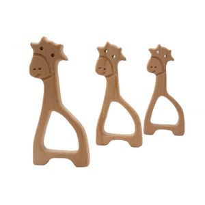 Jirafa de madera de haya TEATER en forma de animal beb￩s beb￩s juguetes para la dentici￳n accesorios para beb￩s para el collar de beb￩s2208l