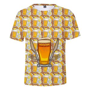 Camiseta con estampado 3D de cerveza para niños y niñas, camisetas gráficas informales Harajuku para adolescentes, ropa de calle, camiseta divertida de Hip Hop, ropa para niños