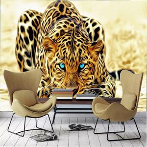 Papel pintado 3d Tigre feroz Animal Wallpapers HD Impresión digital Hermoso interior Decoración para el hogar Pintura Mural moderno Papel de pared