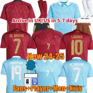 Belgium Soccer Jersey de Bruyne Lukaku Doku 2024 Europue National Team Football Shirt 2025 Men Kids Kit Pet Home Away Carrasco Tielemans Bakayo 25