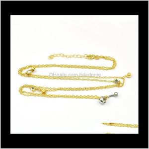 Bell Rings Jewelry Drop Delivery 2021 Blingbling Body Gold Tachonado Ombligo Cintura Cadena Sier Navel ¡Dos colores a elegir! Joyas al por mayor