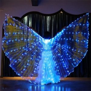 Belly Dance Isis Wings Led Accessoire Costume Papillon Adulte Avec Bâtons Sac Pour 220812