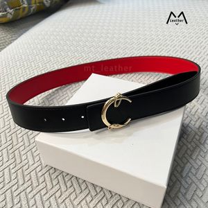 Ceinture homme designer pour femme noir rouge ceinture réversible largeur 3.8cm mode style décontracté Or Argent Boucle lisse fond rouge cuir 105-125cm vente en gros