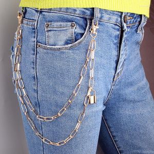 Ceintures 1PC Clés Chaîne pour pantalon Ceinture Femmes Hommes Porte-clés Clip sur chaînes Punk Jeans Hipster Hip Hop Bijoux