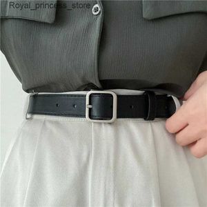 Ceintures 2013 New Fashion Wild Belt Wild Student Unique Student Retro Retro Simple Square Buckle Pantalle Belt for Men and Women Q240425