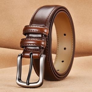 Cinturas Accesorios para hombres Gentadores de cuero Cinturón de cuero Corriente elegante casual con gris negro marrón oscuro y color280h