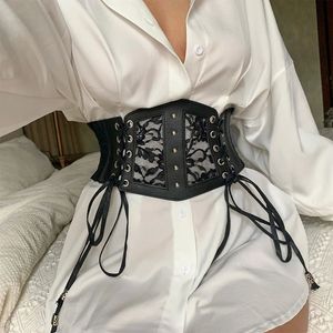 Ceintures Noir Corset Top Taille Formateur Bustiers Minceur Large Ceinture Gothique Vêtements Underbust Taille Robe Ceinture À Lacets Corselet 231012