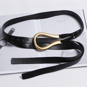 Cinturones EST Moda Cinturones de cuero de imitación suave Personalidad Gran aleación Hebilla Delgada Doble capa Cinturones Camisa Cinturón anudado Correas largas 221205