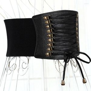 Cinturones de cintura ultraancha europea y americana para mujer, venta al por mayor, accesorios de falda decorativa ancha con flecos elásticos a la moda