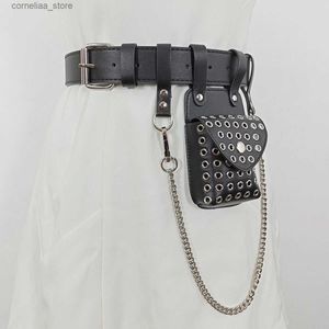 Ceintures Mode Mini porte-monnaie multi-fonctionnel en cuir PU portefeuille argent ceinture sac Rivet petit multi-carte pochette pour femmes porte-carte Y240315