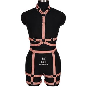 Ceintures Goth Rose Harnais En Cuir Anneau Bondage Taille Danse Rave Corps Complet Jarretière Sexy Cage Soutien-Gorge Lingerie Jarretelle Shapewear