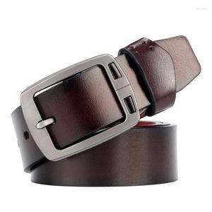 Cinturones de alta calidad clásico Vintage Pin hebilla diseño cinturón de cuero hombres moda moderna jóvenes Jeans cinturones decorativos Ceinture Homme
