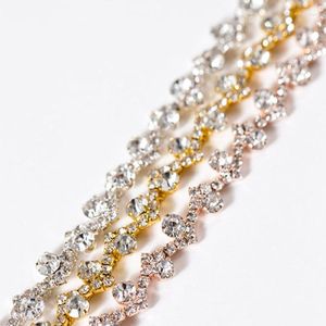 Cinturones jlzxsy bling cadena de cristal vestido de novia cintur￳n cintur￳n de diario de diario de aleaci￳n delgada de diario girdol